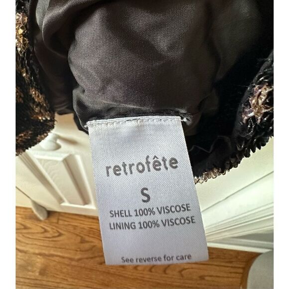 RETROFETE Sequin Claire Leopard Spaghetti Shoulder Straps Dress - Picture 7 of 9